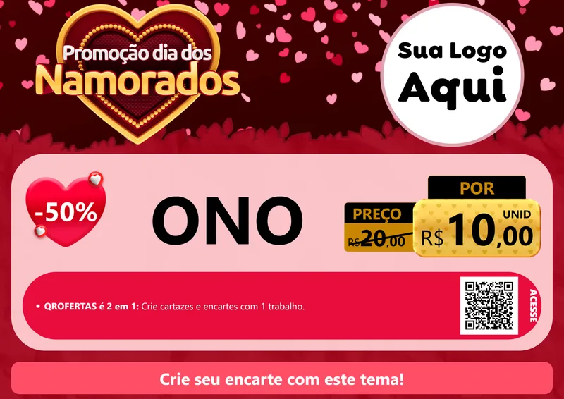 Modelo de Cartaz para Cartaz A4 Horizontal com o tema Promoção Dia Dos Namorados para Óticas