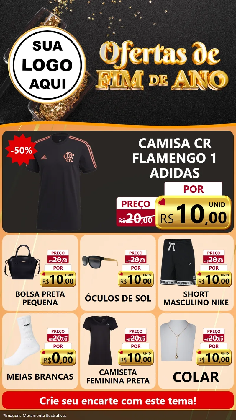 Modelo de Rede Social para Stories com o tema Ofertas de Fim de Ano para Roupas e acessórios
