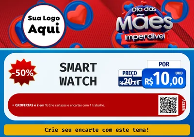 Modelo de Cartaz para Cartaz A4 Horizontal com o tema Dia Das Mães Imperdível para Informática