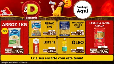 Modelo de TV para TV Horizontal com o tema Dia D Economia para Supermercado