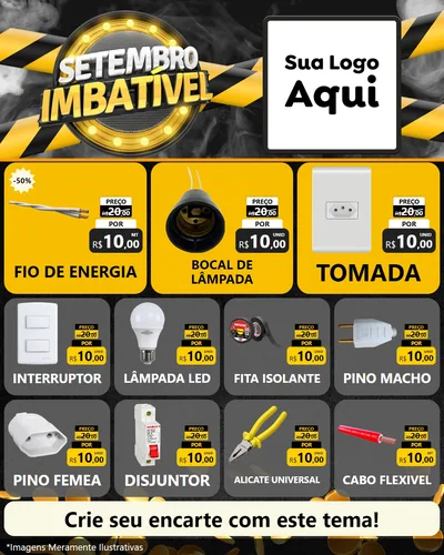 Modelo de Rede Social para Feed Instagram com o tema Setembro Imbatível para Materiais Elétricos