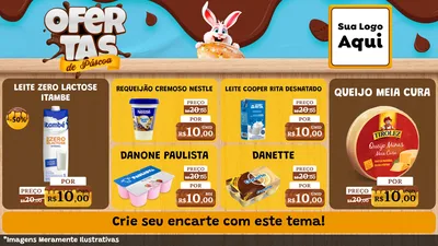 Modelo de TV para TV Horizontal com o tema Ofertas de Páscoa para Frios e Laticínios