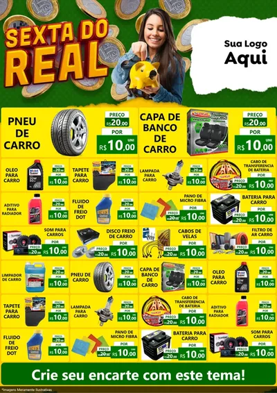 Modelo de Encarte para Encarte A4 Vertical com o tema Sexta do Real para Auto peças