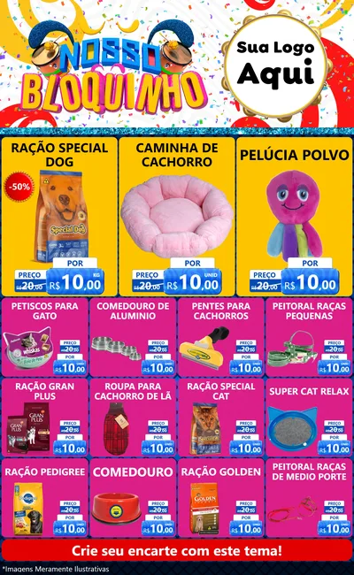 Modelo de Encarte para Encarte Grande com o tema Nosso Bloquinho para Pet Shop