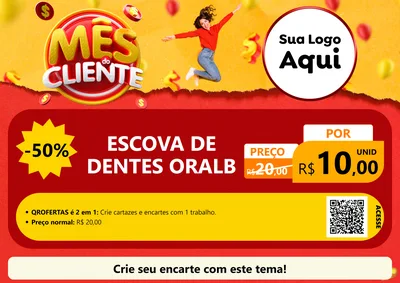 Modelo de Cartaz para Cartaz A4 Horizontal com o tema Mês do Cliente para Higiene Pessoal