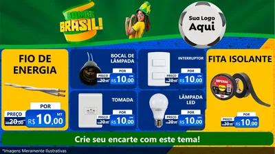 Modelo de TV para TV Horizontal com o tema Vamos Brasil - Copa para Materiais Elétricos