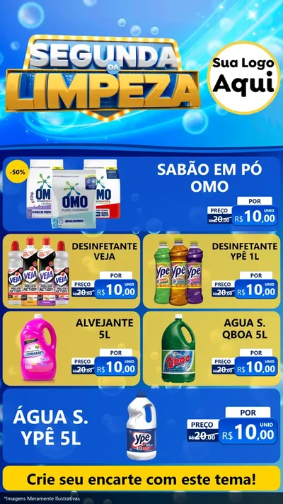 Modelo de TV para TV Vertical com o tema Segunda da Limpeza para Produtos de Limpeza