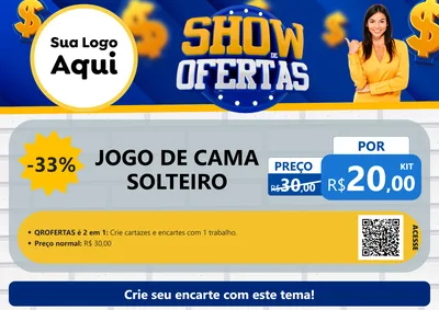 Modelo de Cartaz para Cartaz A4 Horizontal com o tema Show de Ofertas para Cama, Mesa e Banho