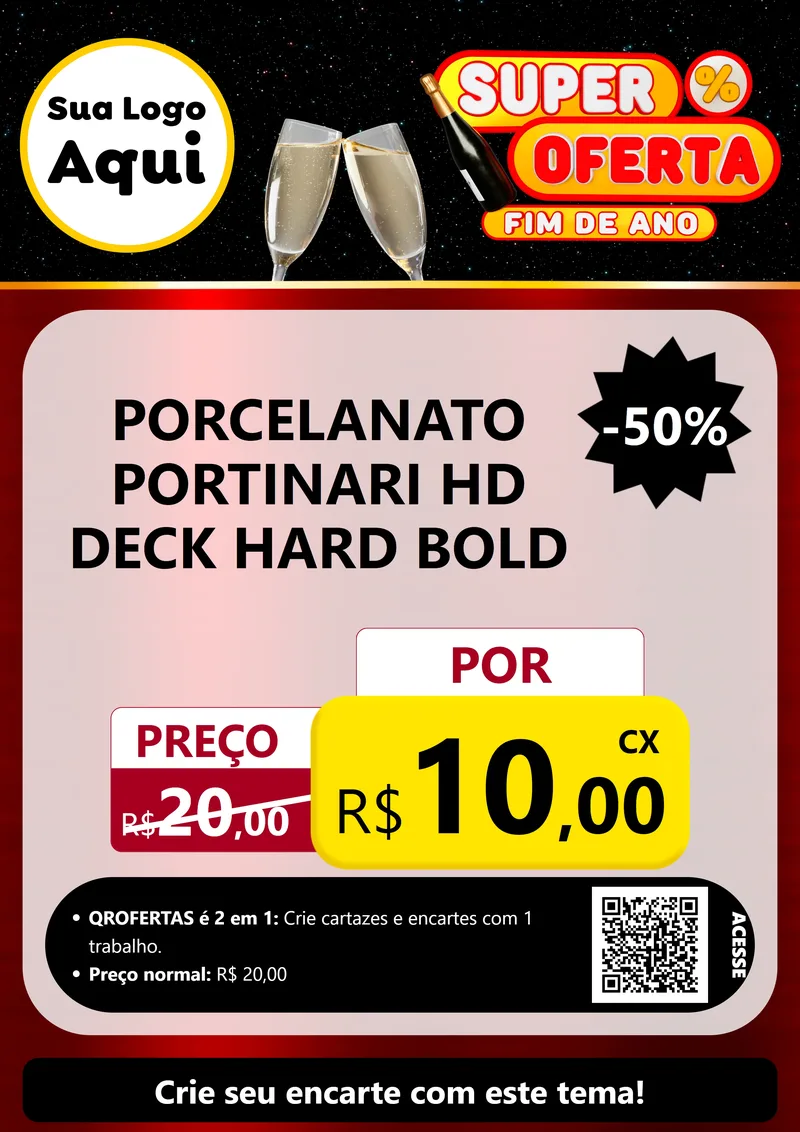 Modelo de Cartaz para Cartaz A4 Vertical com o tema Super Oferta Fim de Ano para Pisos e revestimentos