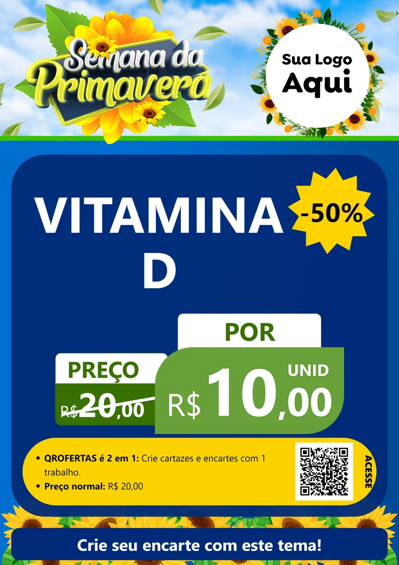 Modelo de Cartaz para Cartaz A4 Vertical com o tema Semana da Primavera para Farmácia