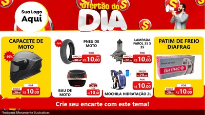 Modelo de TV para TV Horizontal com o tema Ofertão do dia para Moto peças