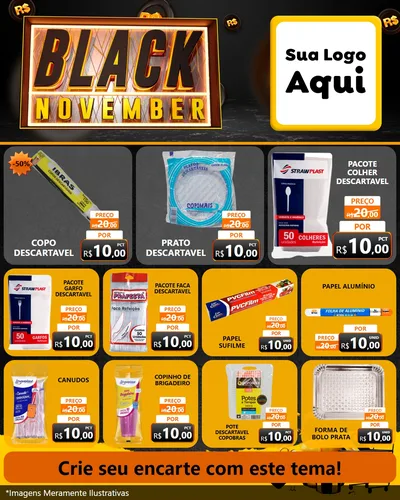 Modelo de Rede Social para Feed Instagram com o tema Black November para Embalagens