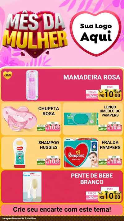 Modelo de TV para TV Vertical com o tema Mês da Mulher para Bebês