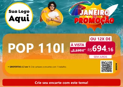 Modelo de Cartaz para Cartaz A4 Horizontal com o tema Janeiro de Promoção para Concessionaria de Motos