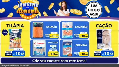 Modelo de TV para TV Horizontal com o tema Janeiro da Economia para Peixaria