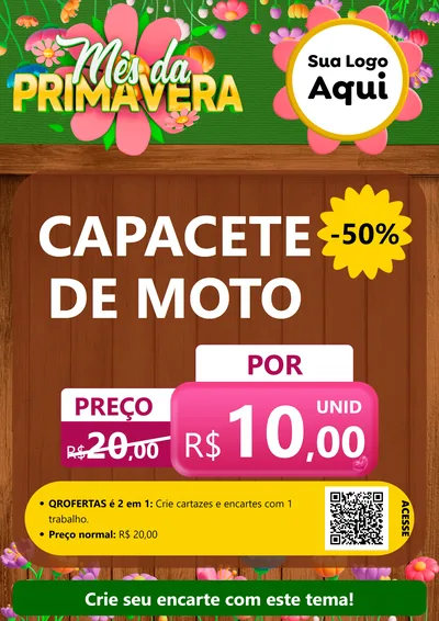 Modelo de Cartaz para Cartaz A4 Vertical com o tema Mês da Primavera para Moto peças