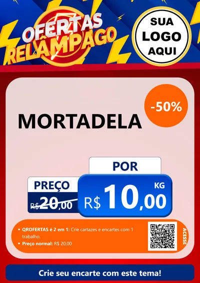 Modelo de Cartaz para Cartaz A4 Vertical com o tema Ofertas Relâmpago para Frios e Laticínios