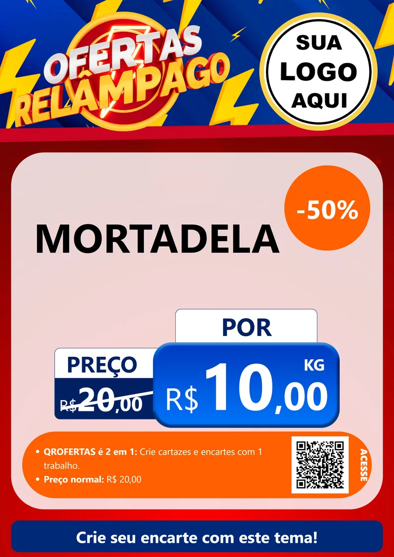 Modelo de Cartaz para Cartaz A4 Vertical com o tema Ofertas Relâmpago para Frios e Laticínios