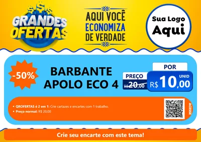Modelo de Cartaz para Cartaz A4 Horizontal com o tema Grandes Ofertas para Armarinho e Aviamentos