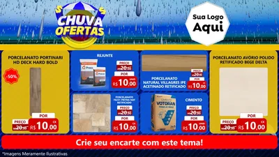 Modelo de TV para TV Horizontal com o tema Chuva de Ofertas para Pisos e revestimentos