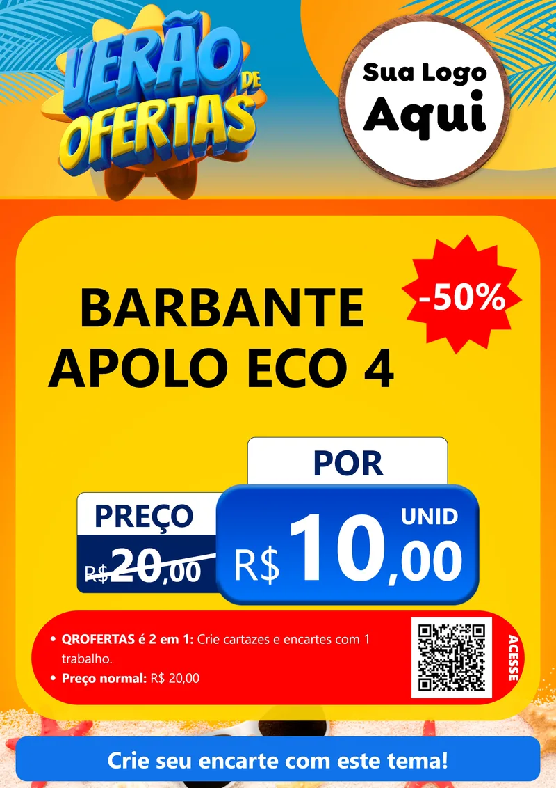 Modelo de Cartaz para Cartaz A4 Vertical com o tema Verão de Ofertas para Armarinho e Aviamentos