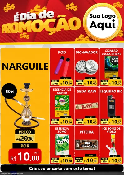 Modelo de Encarte para Encarte A4 Vertical com o tema É Dia De Promoção para Tabacaria