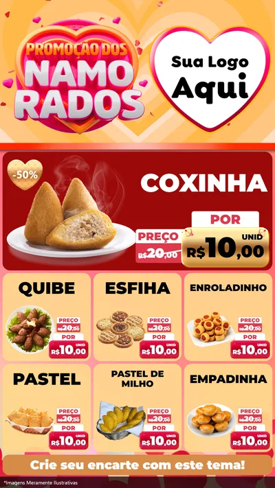 Modelo de Rede Social para Stories com o tema Promoção dos Namorados para Salgadaria