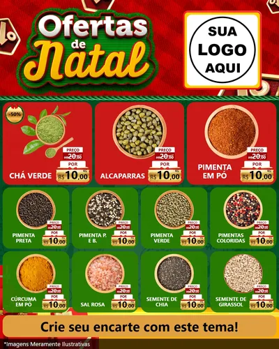 Modelo de Rede Social para Feed Instagram com o tema Ofertas de Natal para Produtos Naturais