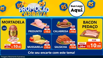 Modelo de TV para TV Horizontal com o tema Promoção de Carnaval para Frios e Laticínios