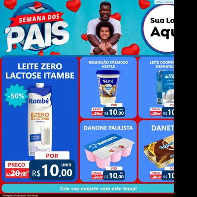 Modelo de Rede Social para Feed Facebook com o tema Semana Dos Pais para Frios e Laticínios