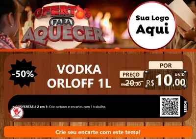 Modelo de Cartaz para Cartaz A4 Horizontal com o tema Ofertas Para Aquecer para Distribuidora de bebidas