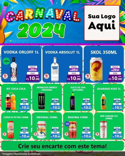 Modelo de Rede Social para Feed Instagram com o tema Carnaval 2027 para Distribuidora de bebidas