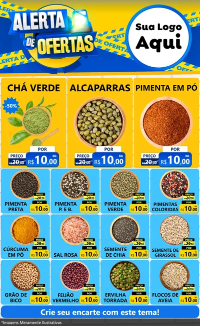 Modelo de Encarte para Encarte Grande com o tema Alerta de Ofertas para Produtos Naturais