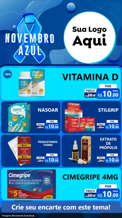 Modelo de TV para TV Vertical com o tema Novembro Azul para Farmácia