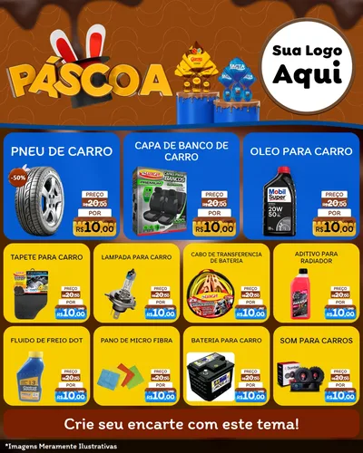 Modelo de Rede Social para Feed Instagram com o tema Páscoa para Auto peças