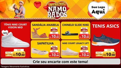 Modelo de TV para TV Horizontal com o tema Arraiá dos Namorados para Calçados