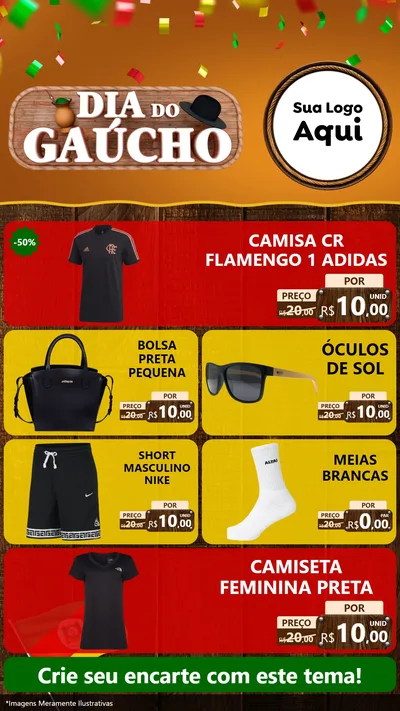 Modelo de TV para TV Vertical com o tema Dia do Gaúcho para Roupas e acessórios