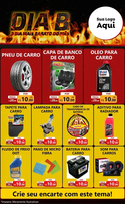Modelo de Encarte para Encarte Grande com o tema Dia B para Auto peças