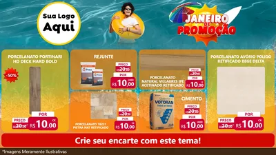 Modelo de TV para TV Horizontal com o tema Janeiro de Promoção para Pisos e revestimentos