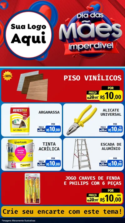 Modelo de TV para TV Vertical com o tema Dia Das Mães Imperdível para Material para Construção