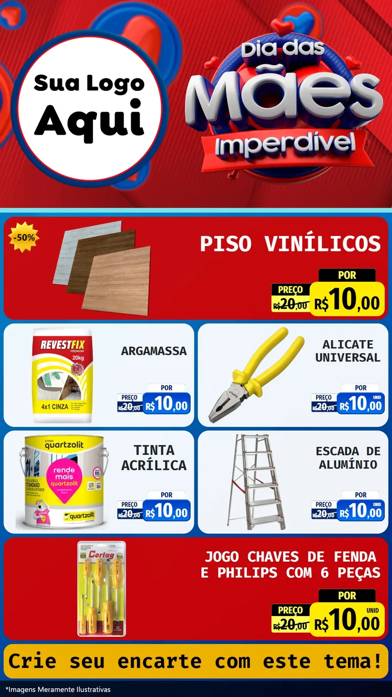 Modelo de TV para TV Vertical com o tema Dia Das Mães Imperdível para Material para Construção