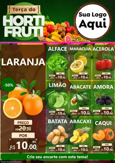 Modelo de Encarte para Encarte A4 Vertical com o tema Terça do Hortifrúti para Hortifrúti