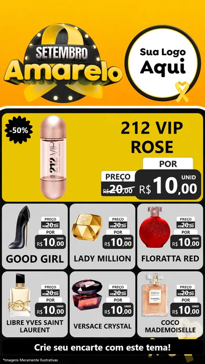 Modelo de Rede Social para Stories com o tema Setembro Amarelo para Perfumes