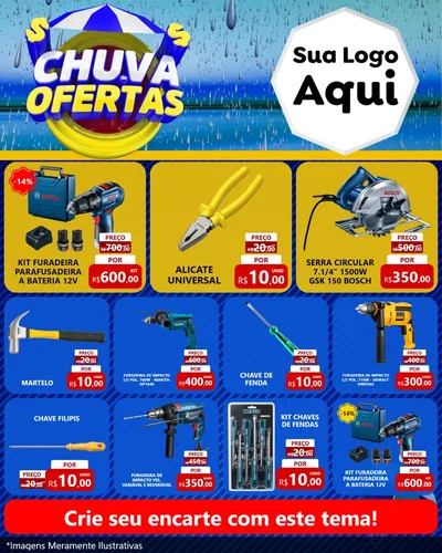 Modelo de Rede Social para Feed Instagram com o tema Chuva de Ofertas para Maquinas e Ferramentas