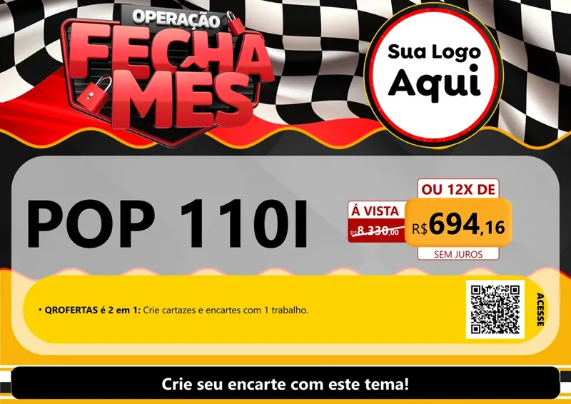 Modelo de Cartaz para Cartaz A4 Horizontal com o tema Operação Fecha Mês - Auto Moto para Concessionaria de Motos