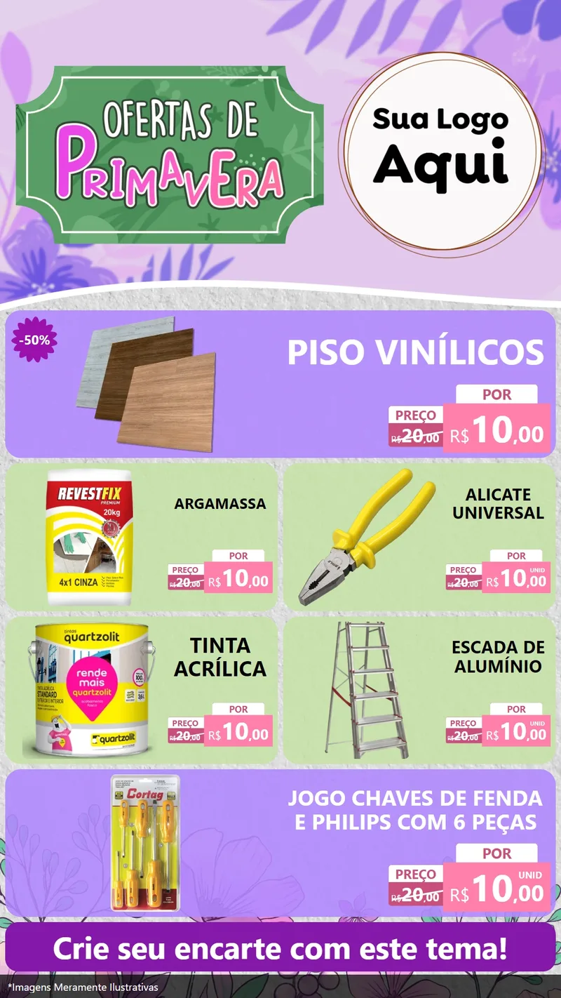 Modelo de TV para TV Vertical com o tema Ofertas de Primavera para Material para Construção