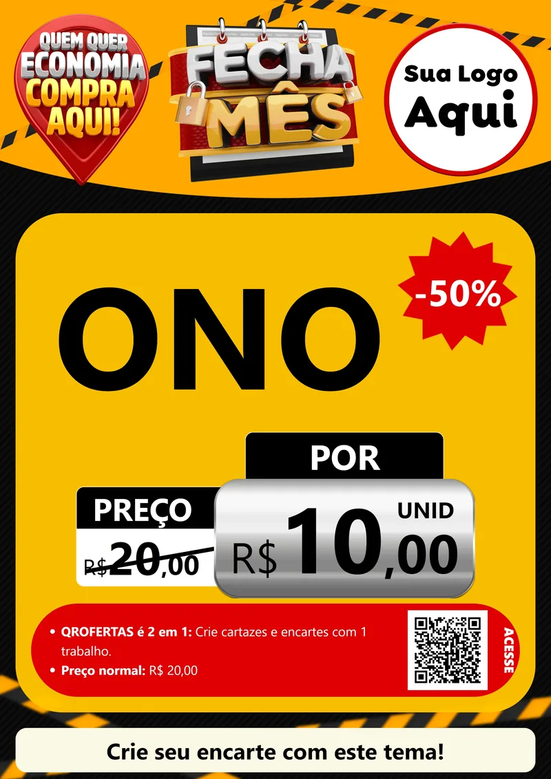 Modelo de Cartaz para Cartaz A4 Vertical com o tema Fecha Mês para Óticas