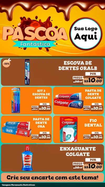 Modelo de TV para TV Vertical com o tema Páscoa Fantástica para Higiene Pessoal