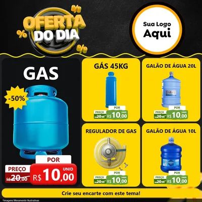 Modelo de Rede Social para Feed Facebook com o tema Oferta Do Dia para Água e gás
