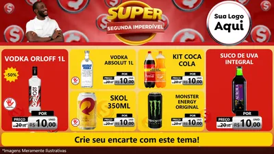 Modelo de TV para TV Horizontal com o tema Super Segunda Imperdível para Distribuidora de bebidas